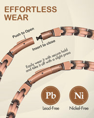 Feraco Copper Necklace Hypoallergenic material safe for sensitive skin.