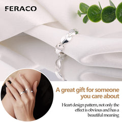 Feraco flower-design copper ring, lightweight and skin-friendly