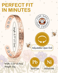 Feraco copper bracelet rose gold tone complements watches and outfits