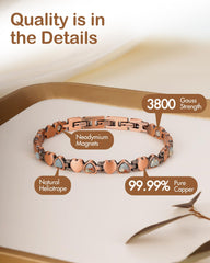 Feraco heliotrope turquoise inlay highlights natural stones in a refined bracelet.