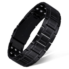 Feraco magnetic bracelet for men, front view highlighting sleek design for daily wear.