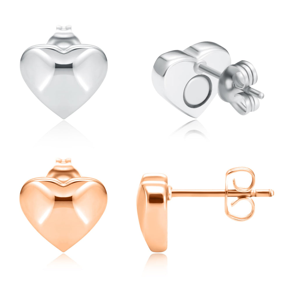 Feraco magnetic-earrings heart-diamond-cut closeup, showcasing elegant design and secure magnet.