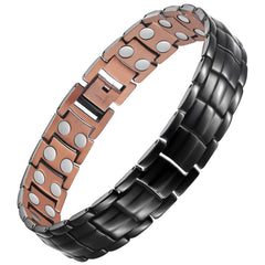 Feraco men's copper magnetic bracelet full view shows bold style and craftsmanship