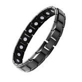 Feraco men's magnetic bracelet close-up magnets for optimized wear near the wrist