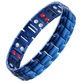 Feraco men's magnetic bracelet double-row elements in midnight blue for secure everyday wear