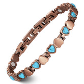 Feraco Ocean Heart bracelet with turquoise close-up enhances everyday elegance.
