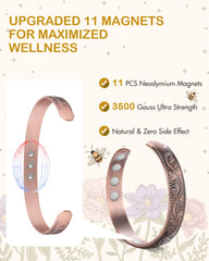 Feraco pure copper bracelet in 99.99% copper for lasting shine and skin-friendly wear.