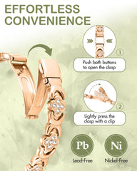 Feraco adjustable copper bracelet with size tool for a comfortable fit.