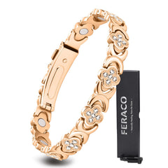 Feraco Pure Copper Bracelet with infinity clover design for timeless style.