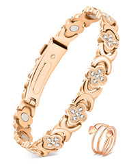 Feraco Pure Copper Bracelet closeup with magnets and copper shine.