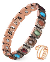 Feraco copper bracelet with turquoise close-up showing artisanal detail for everyday wear