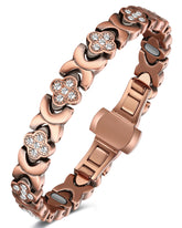 Feraco pure copper bracelet close-up highlighting 5X strength magnets.