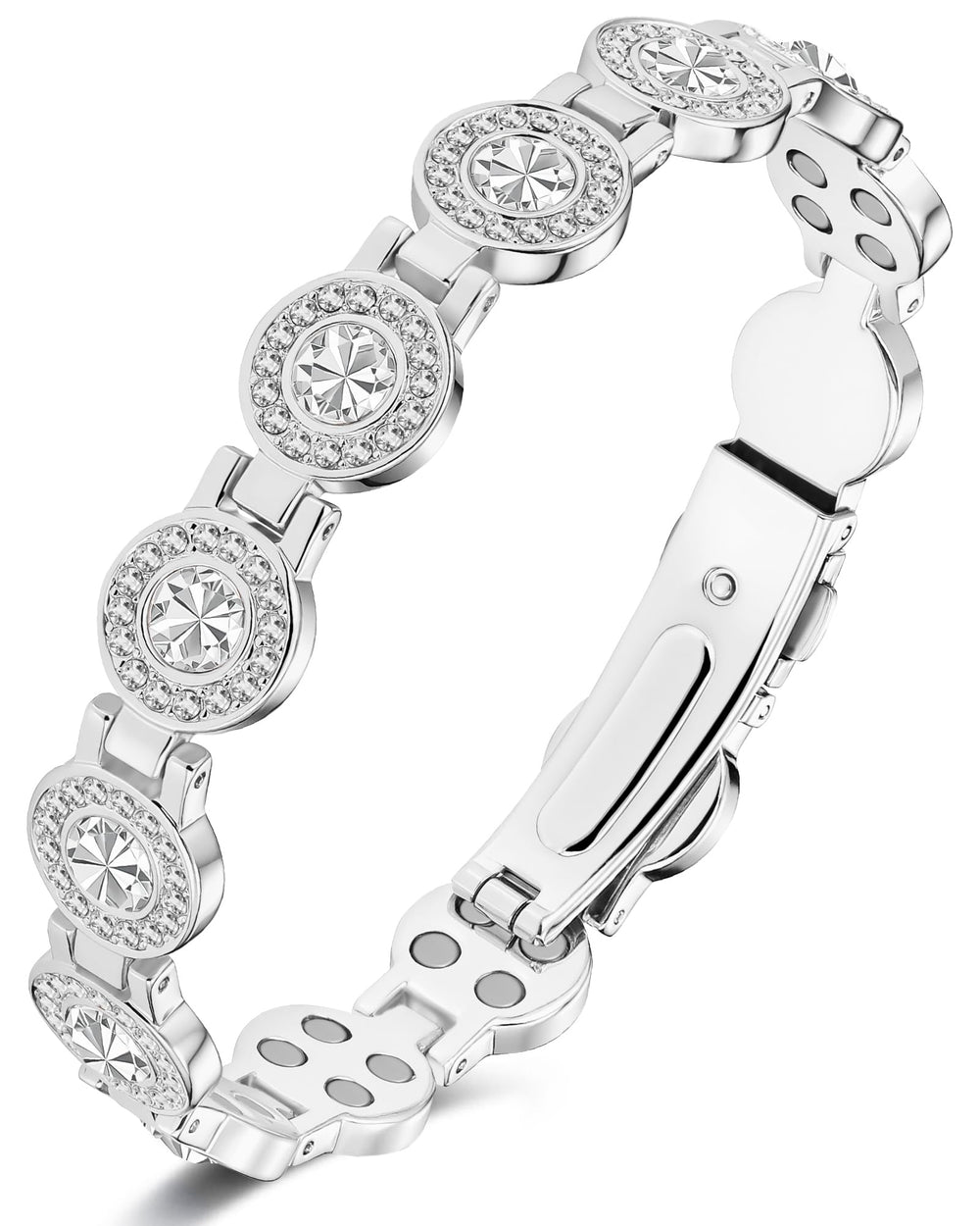 Feraco Copper Bracelet for Women with Austrian crystals adds radiance to everyday outfits.