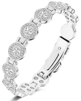 Feraco Copper Bracelet for Women with Austrian crystals adds radiance to everyday outfits.