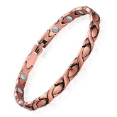 Feraco Rose Gold Copper Anklet X Shape closeup shows elegant design and hypoallergenic finish