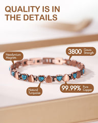 Feraco turquoise inlays detail emphasizes natural gemstone sophistication.