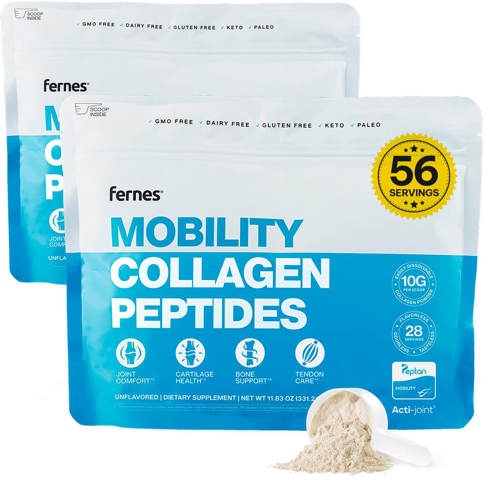 Fernes Mobility bottle closeup highlighting joint-support formula for daily use