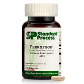 Ferrofood bottle front displaying branding for daily iron support