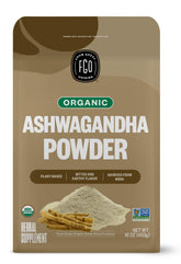 FGO Ashwagandha root powder bulk bag ready for easy daily use.
