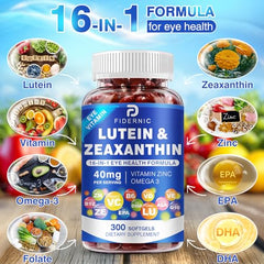 FIDERNIC softgels pouring – easy daily supplement for convenient eye vitamin intake.
