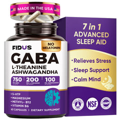 FIDUS 1050mg GABA bottle pour for calming evenings