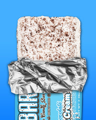 Final Boss Anabar bite shot reveals creamy center and chocolate shell.