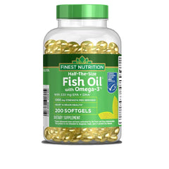 Finest Nutrition half-size fish oil bottle for easy daily use