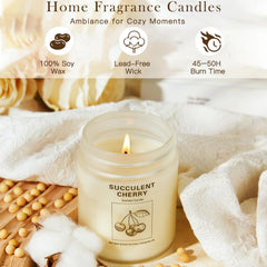 FIQNPAU vanilla candle image; sweet aroma supports relaxing evenings.