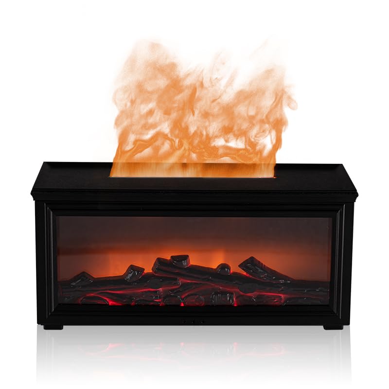 Fireplace Diffuser 280ml with flame effect creates cozy ambiance and light moisture