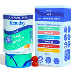 First Day Multivitamin for Men bottle promotes daily energy and immune support.