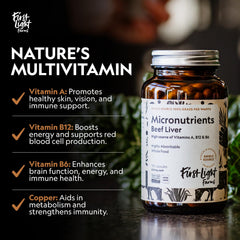 First Light Freeze-Dried Liver Capsules on a clean surface for daily use