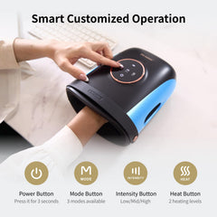 FIT KING massager demonstrates large inner space fitting different hand sizes