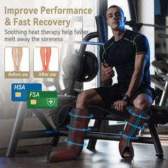 Fit King leg massager LCD controller for easy heat and mode selection.