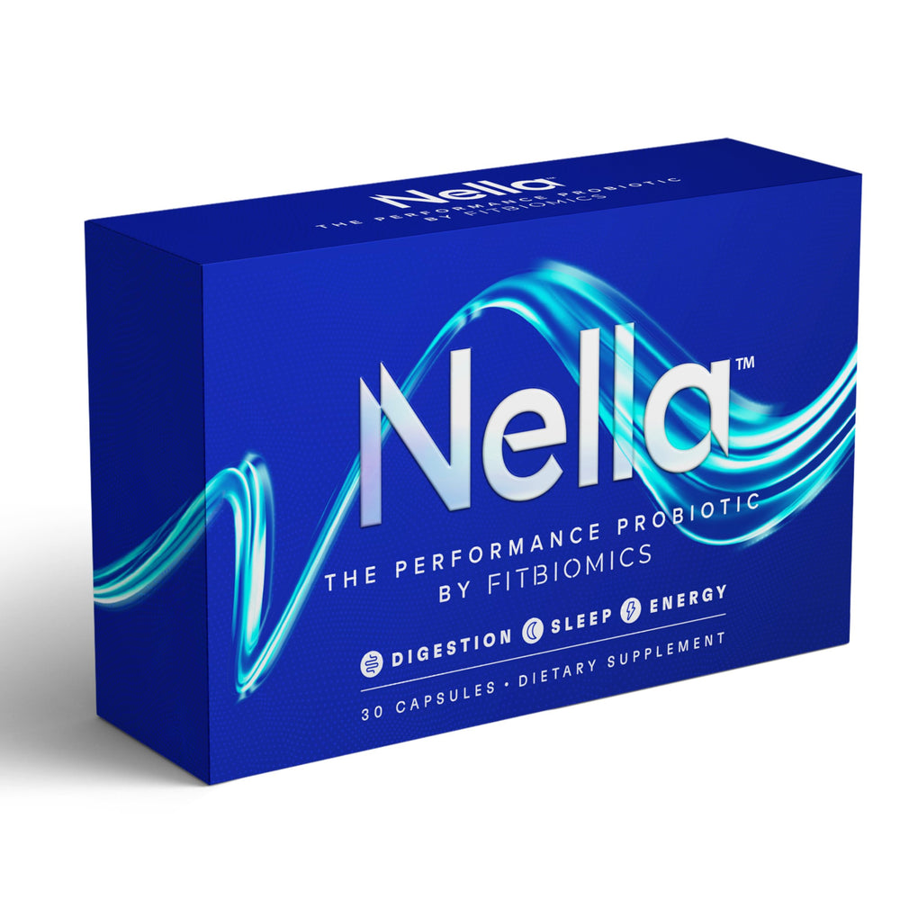 FITBIOMICS Nella bottle front view for gut health support and daily use