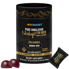 FITBOOST Shilajit Gummies empaque: presentación limpia y lista para viaje