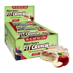 Fit Crunch Apple Pie 6-Layer Bar, whole bar view, ideal workout snack.