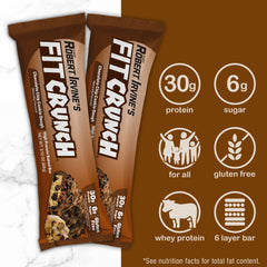 FITCRUNCH chocolate chip cookie dough bar ready after training sessions.