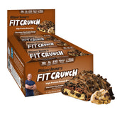 Fit Crunch Snack Size Bar six-layer baked texture close-up, protein-rich snack.
