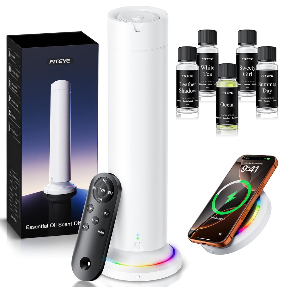 Fiteye waterless diffuser kit with five 20ml bottles for quick room fragrance