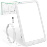 Fitfirst Light Lamp tilted panel delivers 10,000 lux for mood and energy