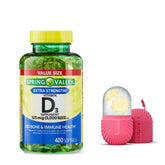 FitMania Vitamin D3 softgels bottle with 400-count supply for daily bone and immune support.