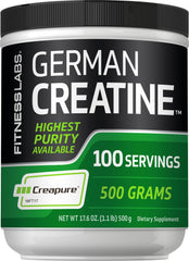 Fitness Labs Creatine Monohydrate powder tub front view for reliable workouts