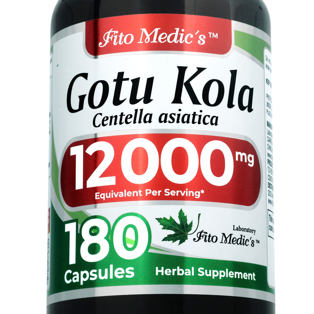 FITO MEDIC'S Gotu Kola bottle with 180 capsules for daily vitality support