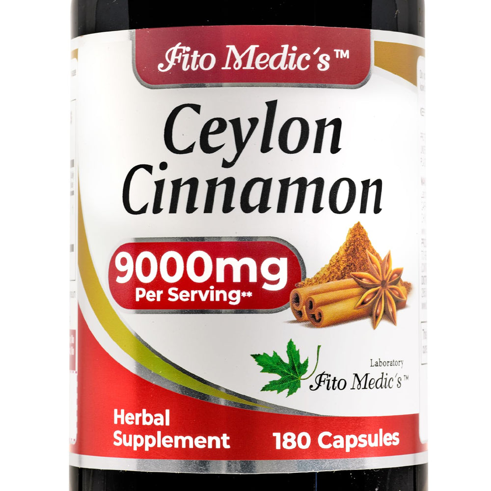 FITO MEDIC'S Lab Ceylon Cinnamon bottle highlights 9000 mg equivalent potency
