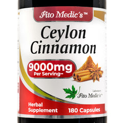 FITO MEDIC'S Lab Ceylon Cinnamon bottle highlights 9000 mg equivalent potency