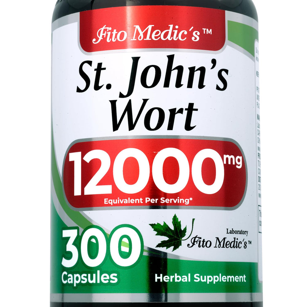 FITO MEDIC'S St. John's Wort leaf capsules bottle on desk for daily wellness support