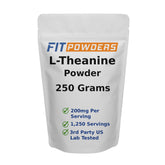 FitPowders L-Theanine powder scoop shows precise 200 mg dosing for easy use
