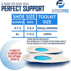 Fittest Pro cushioned arch supports offer gentle lift for arches during activity.