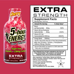 Five-hour ENERGY Cherry Shot bottle pour shows fast caffeine for mornings and travel.