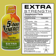 Five-hour Energy Peach Mango shot delivers a fast caffeine kick for on-the-go focus.